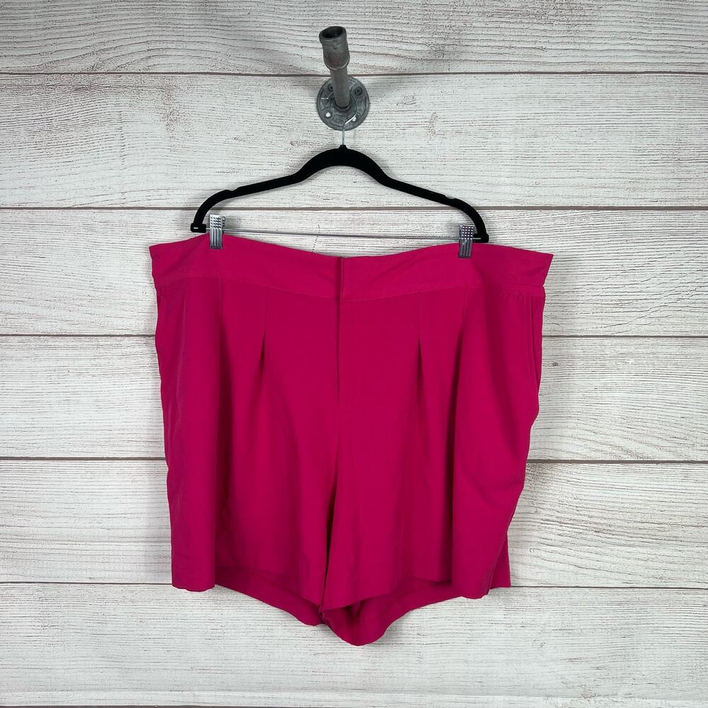 Torrid Plus Size Hot Pink Wide Leg Studio Crepe Summer Shorts Size 26